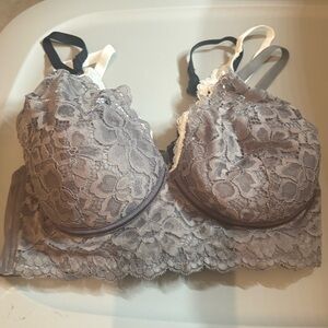 Vislivin Soft Wirefree Bras for Women Lace Padded Bralette Bra 3-Pack size Small